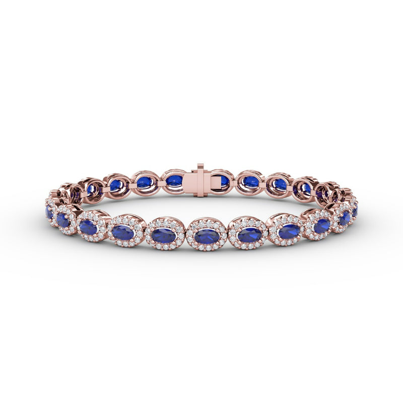 Fana Striking Oval Sapphire and Diamond Bracelet