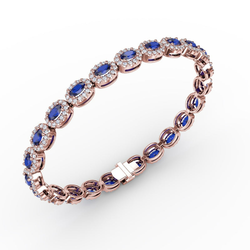 Fana Striking Oval Sapphire and Diamond Bracelet