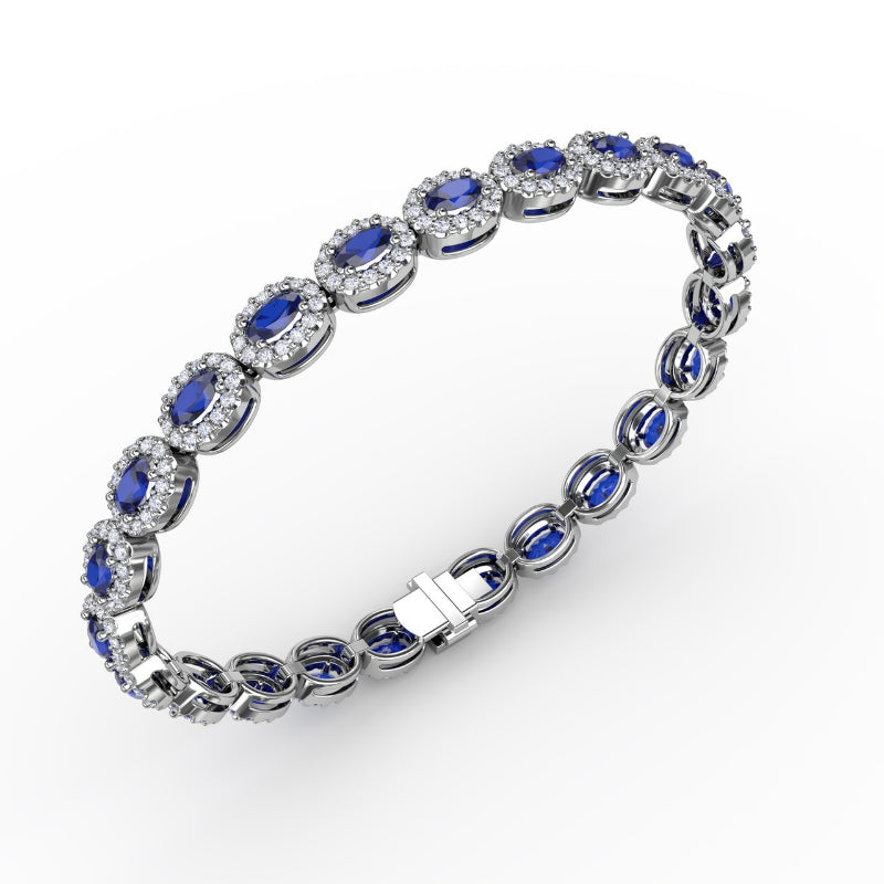 Fana Striking Oval Sapphire and Diamond Bracelet