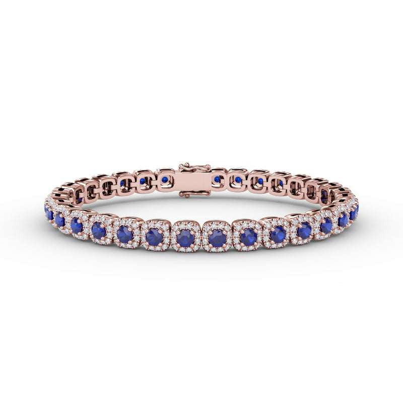 Fana Cushion Cut Sapphire and Diamond Bracelet