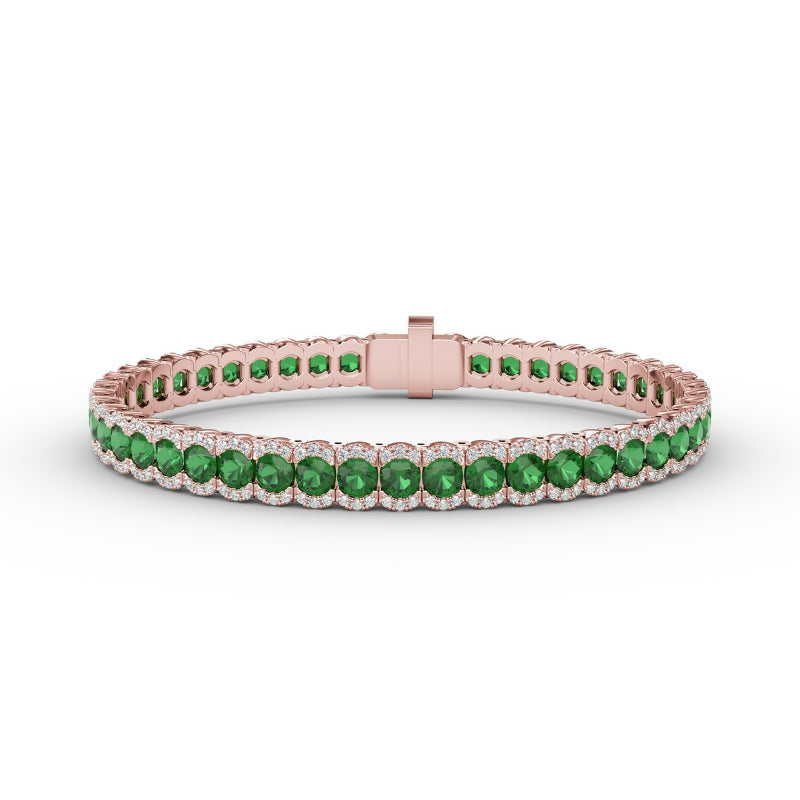 Fana Brilliant in Green Emerald and Diamond Bracelet