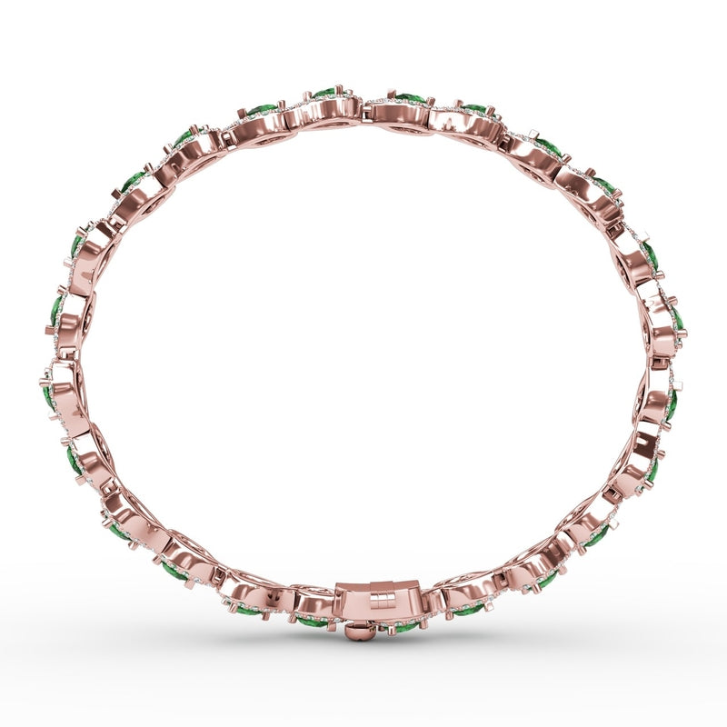 Fana Decorated Emerald and Diamond Bracelet