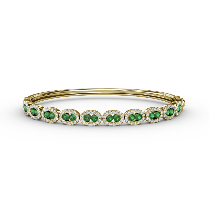 Fana Whimsical Emerald & Diamond Bangle