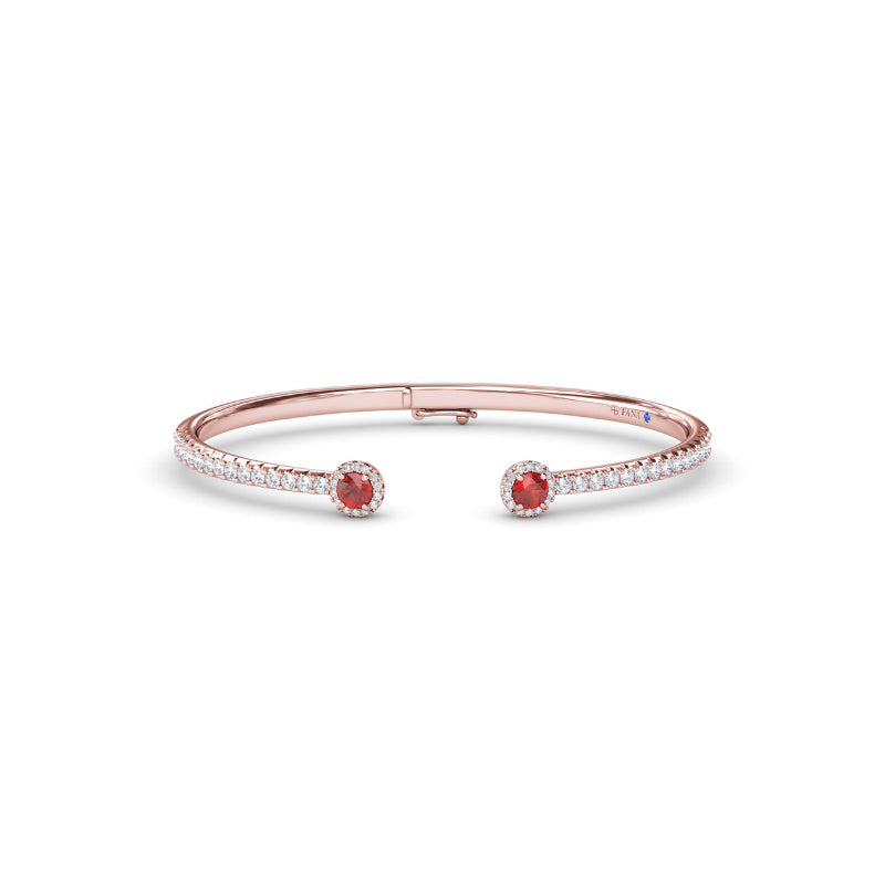 Fana Halo Ruby and Diamond Bangle