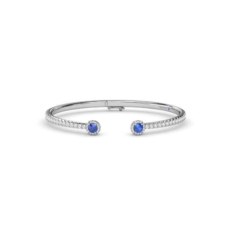 Fana Halo Sapphire and Diamond Bangle