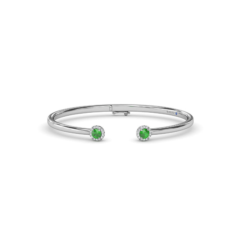 Fana Halo Emerald and Diamond Bangle