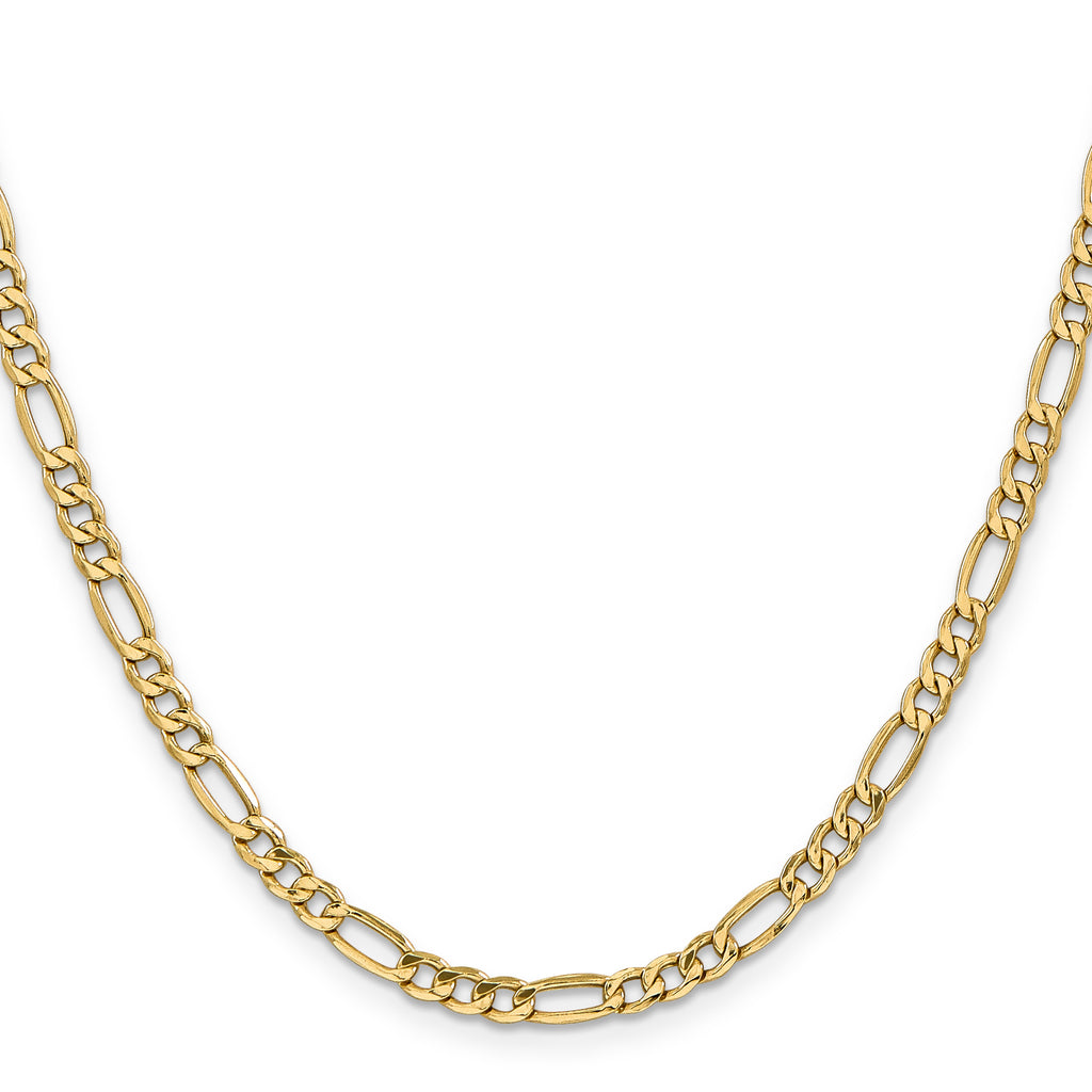 Quality Gold 14K 16 inch 4.2mm Semi-Solid Figaro with Lobster Clasp Chain