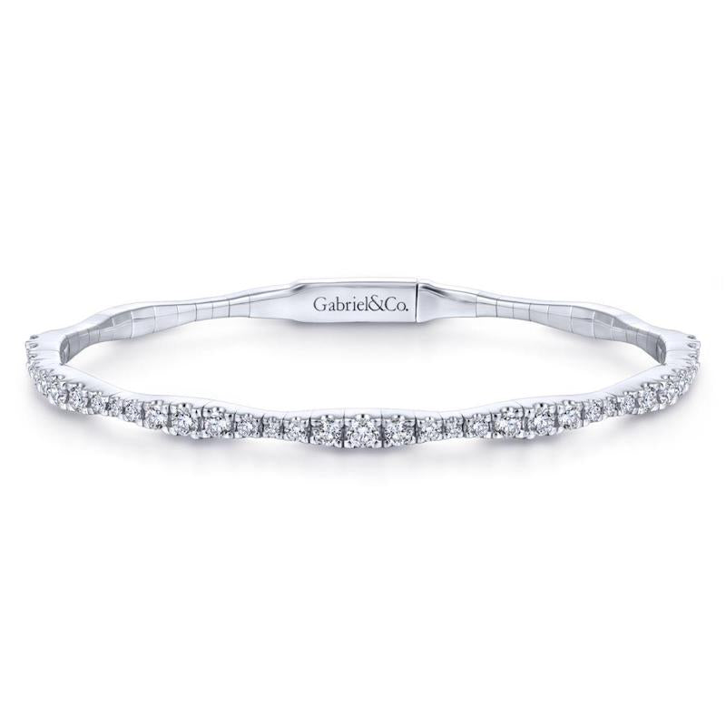 Gabriel & Co. 14k White Gold Demure Diamond Bangle Bracelet