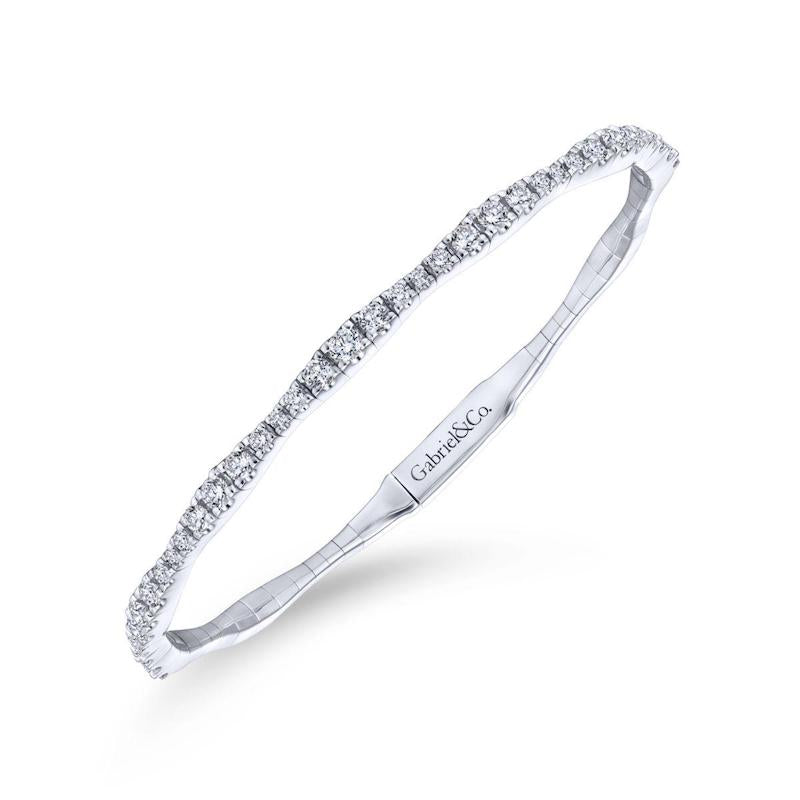 Gabriel & Co. 14k White Gold Demure Diamond Bangle Bracelet