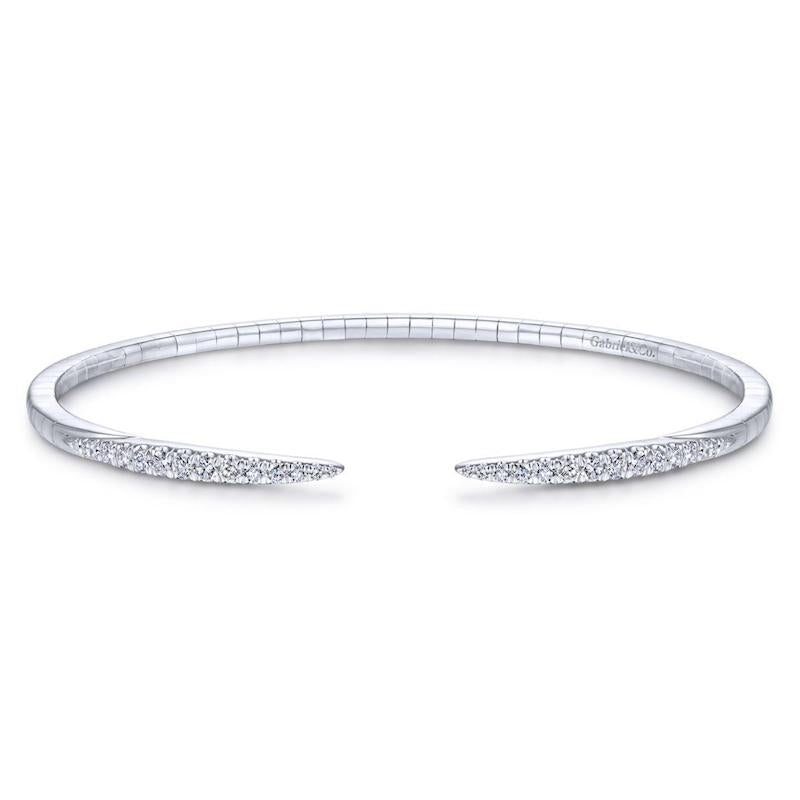 Gabriel & Co. 14k White Gold Demure Diamond Bangle Bracelet