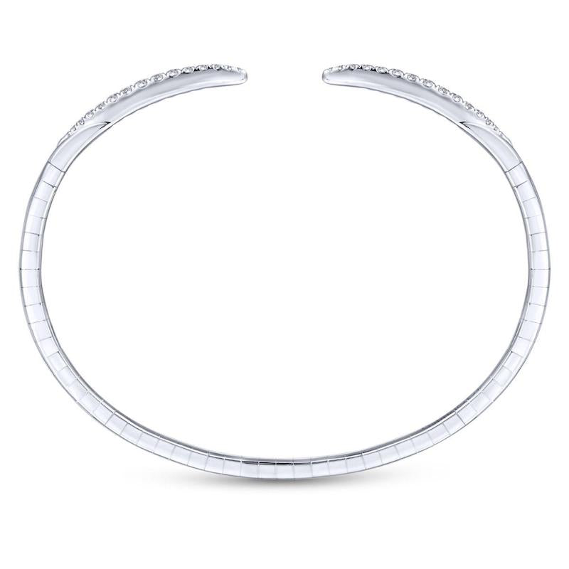 Gabriel & Co. 14k White Gold Demure Diamond Bangle Bracelet