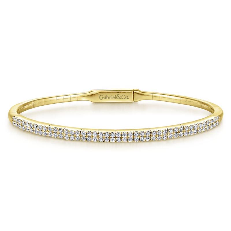 Gabriel & Co. 14k Yellow Gold Demure Diamond Bangle Bracelet