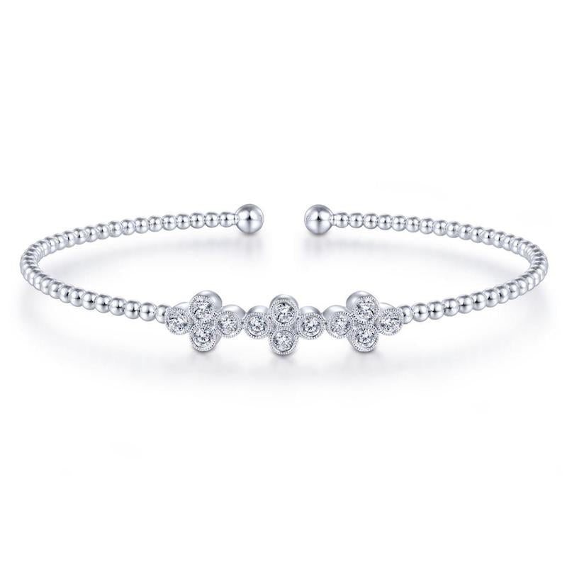 Gabriel & Co. 14k White Gold Bujukan Diamond Bangle Bracelet