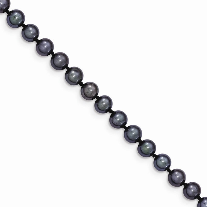 Quality Gold 14k Black Near Round Freshwater Cultured Pearl Bracelet