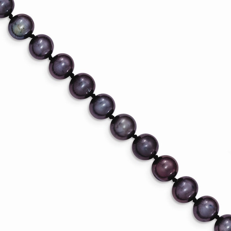 Quality Gold 14k Black Near Round Freshwater Cultured Pearl Bracelet