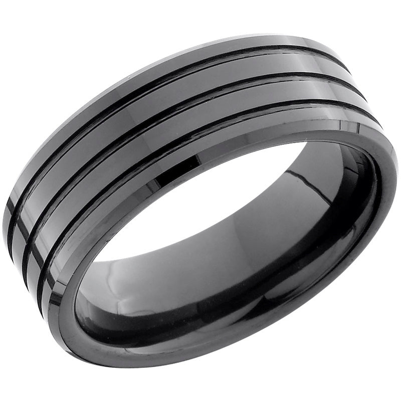 Lashbrook Black Ceramic 8mm Men's Wedding Band