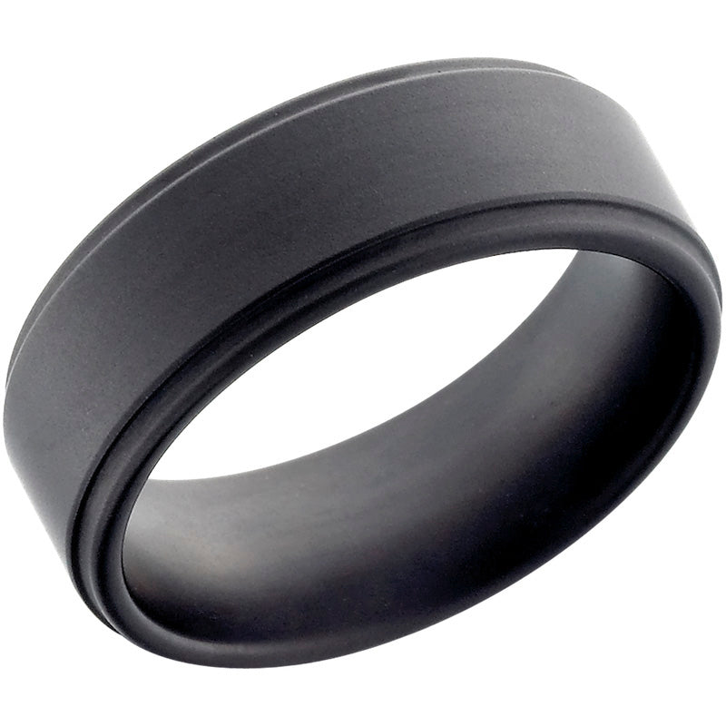 Lashbrook Black Tungsten 8mm Men's Wedding Band