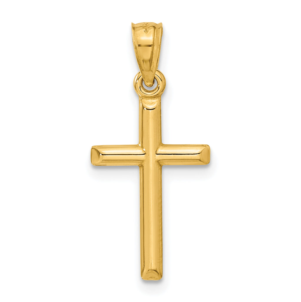 Quality Gold 14k Polished Hollow Cross Pendant