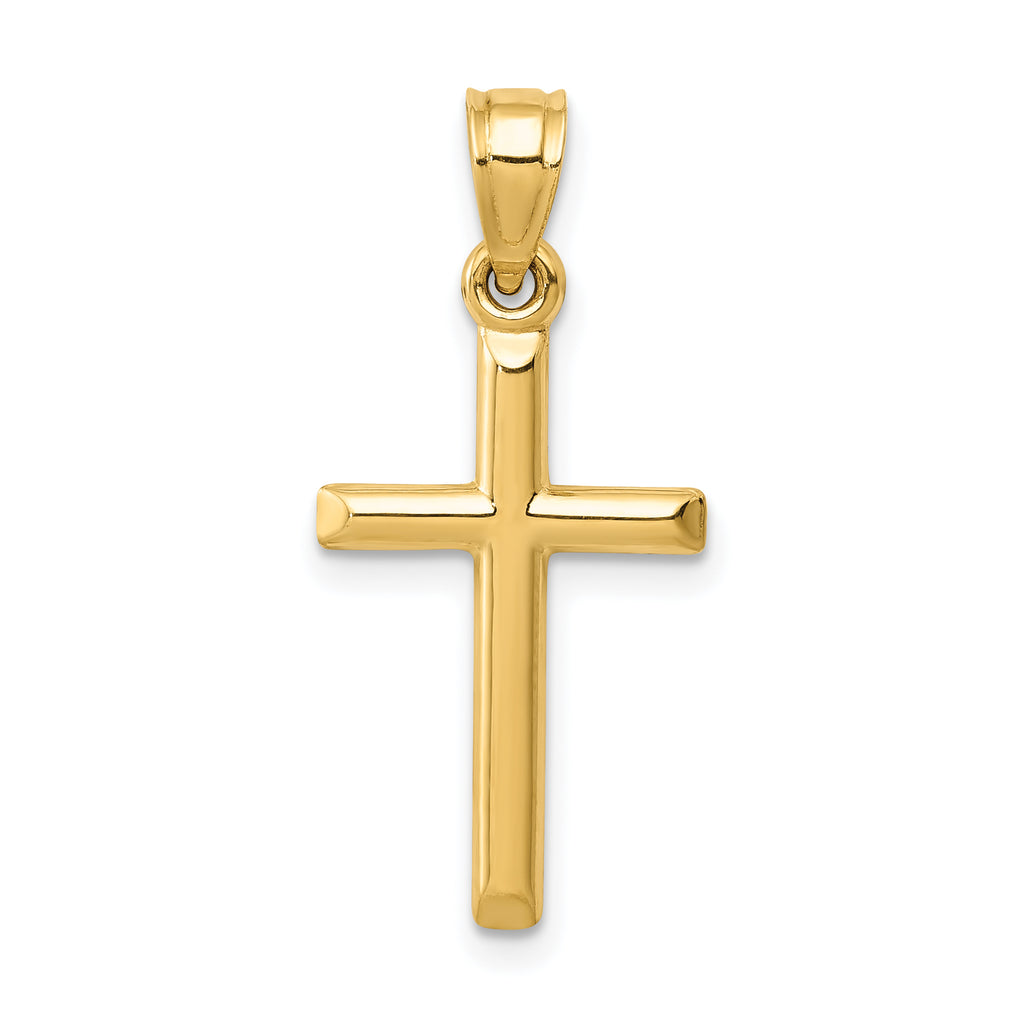 Quality Gold 14k Polished Hollow Cross Pendant