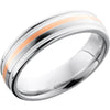 Lashbrook Rose & White Cobalt Chrome 6mm Men's Wedding Band