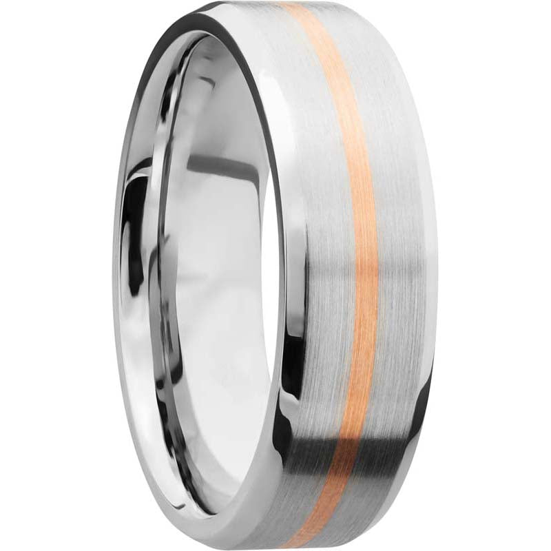 Lashbrook Rose & White Cobalt Chrome Men's Wedding Band