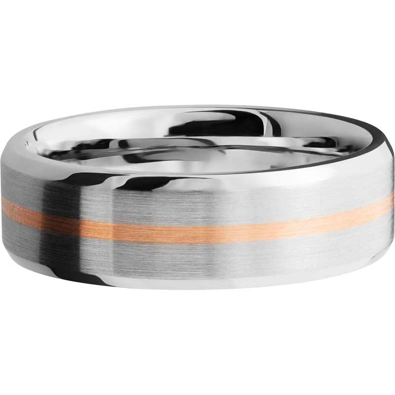 Lashbrook Rose & White Cobalt Chrome Men's Wedding Band