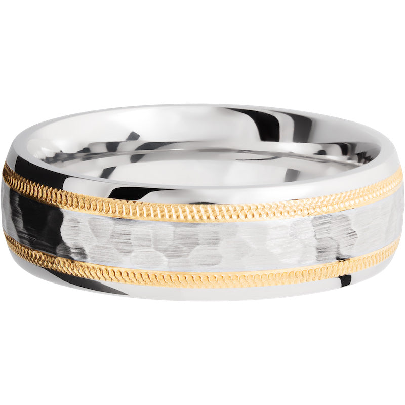 Lashbrook White & Yellow Cobalt Chrome 7mm Men's Wedding Band