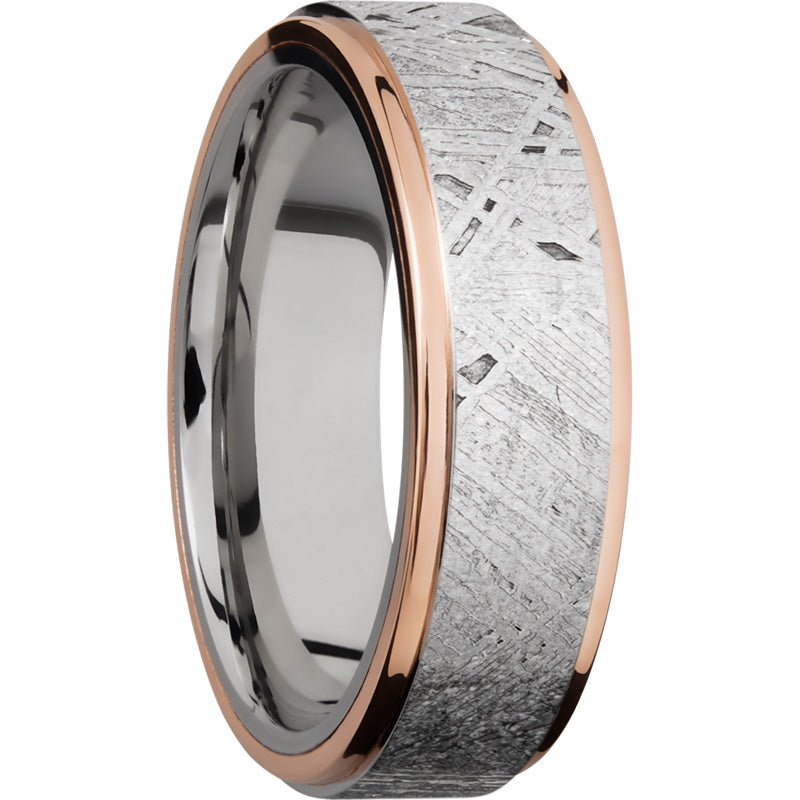 Lashbrook Rose & White Cobalt Chrome Meteorite 7mm Men's Wedding Band