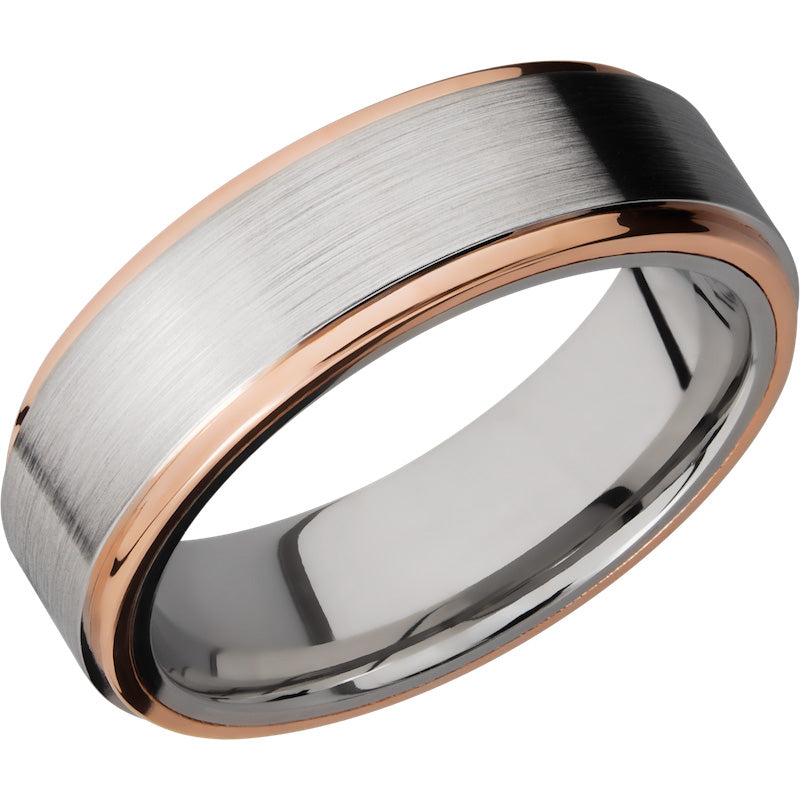 Lashbrook Rose & White Cobalt Chrome 7mm Men's Wedding Band