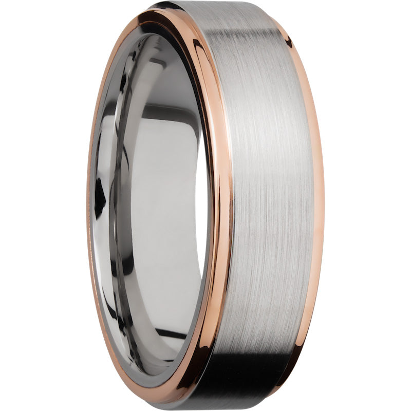 Lashbrook Rose & White Cobalt Chrome 7mm Men's Wedding Band