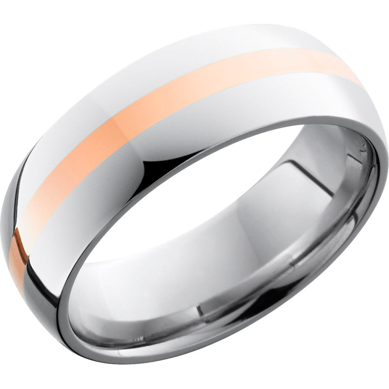 Lashbrook Rose & White Cobalt Chrome 8mm Men's Wedding Band