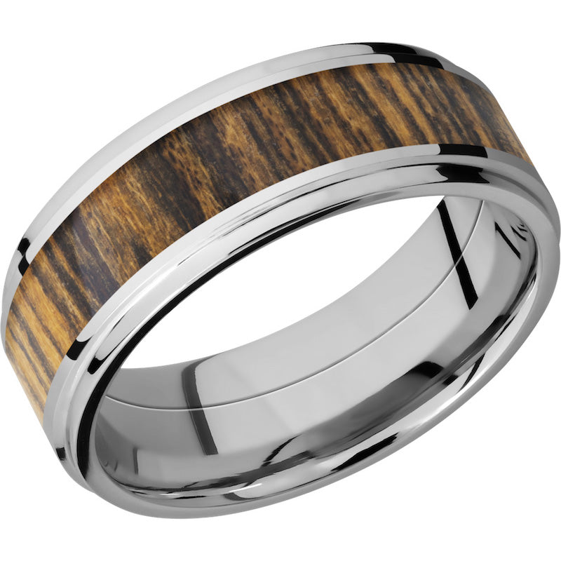 Lashbrook Cobalt Chrome Hardwood 8mm Men's Wedding Band