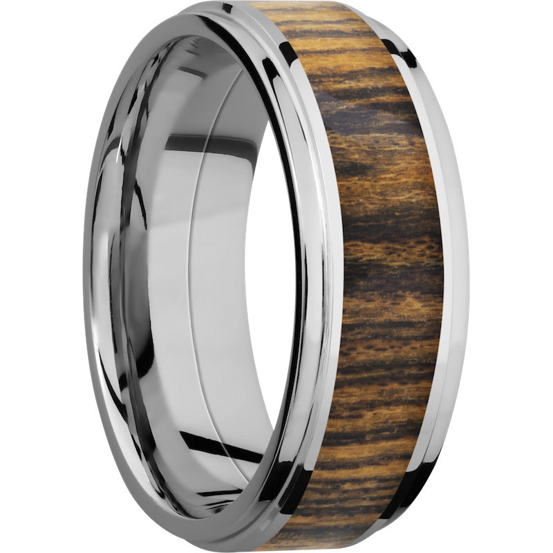 Lashbrook Cobalt Chrome Hardwood 8mm Men's Wedding Band