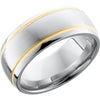 Lashbrook White & Yellow Cobalt Chrome 9mm Men's Wedding Band