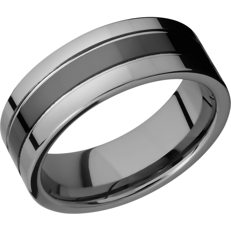 Lashbrook Black Tungsten 8mm Men's Wedding Band