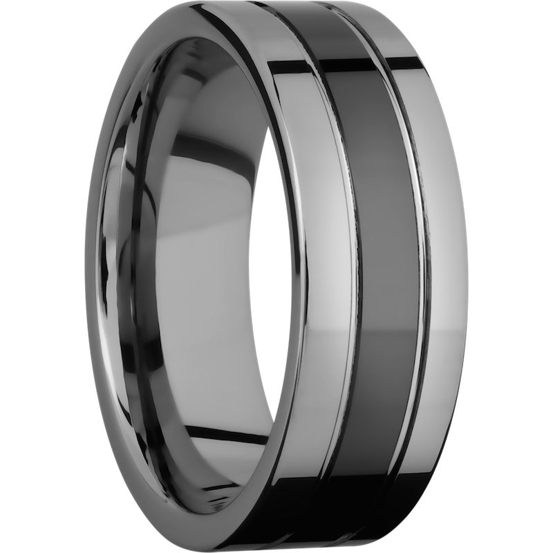 Lashbrook Black Tungsten 8mm Men's Wedding Band