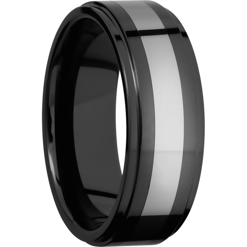 Lashbrook Black & White Tungsten 8mm Men's Wedding Band