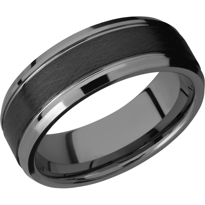 Lashbrook Black Tungsten 8mm Men's Wedding Band