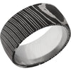 Lashbrook Black & White Damascus Steel 10mm Men's Wedding Band