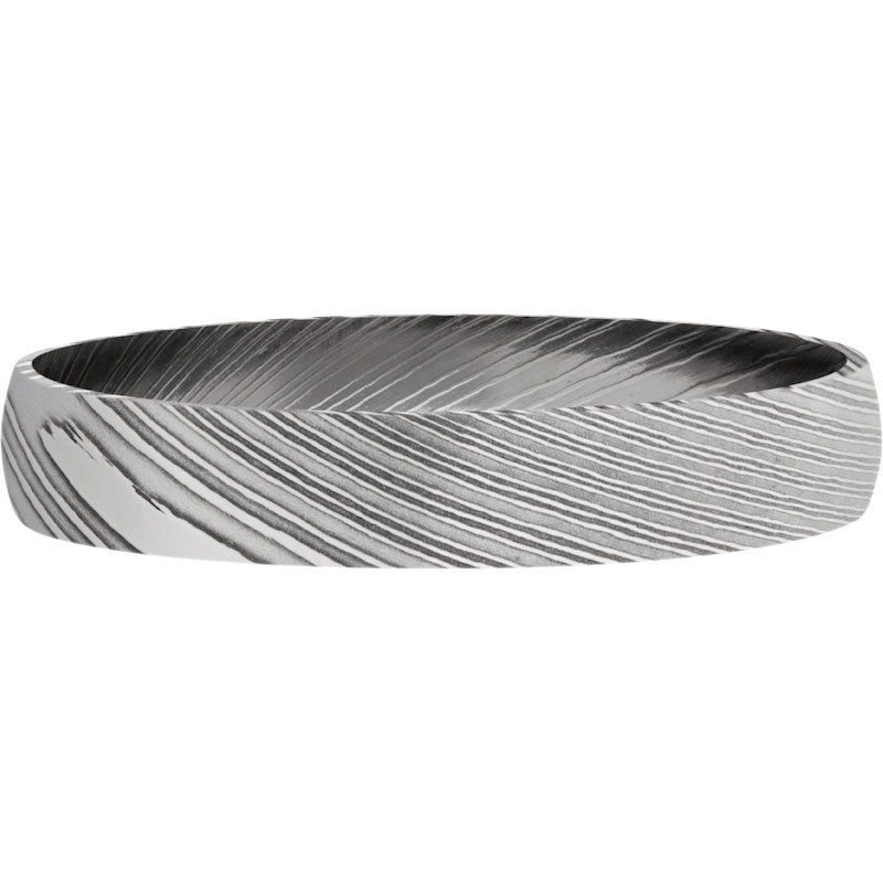 Lashbrook Black & White Damascus Steel 4mm Men's Wedding Band