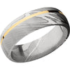 Lashbrook Black White & Yellow Damascus Steel 7mm Men's Wedding Band