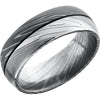 Lashbrook Black & White Damascus Steel 8mm Men's Wedding Band