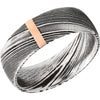 Lashbrook Black Rose & White Damascus Steel 8mm Men's Wedding Band