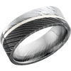 Lashbrook Black & White Damascus Steel 8mm Men's Wedding Band