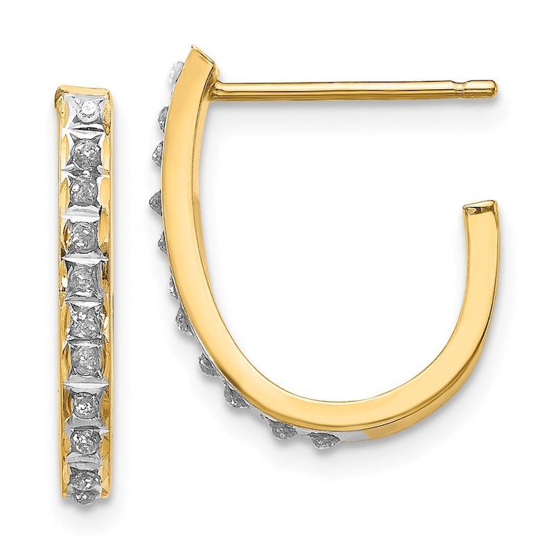 Quality Gold 14k Diamond Fascination Hoop Earrings