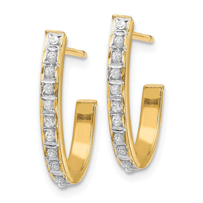 Quality Gold 14k Diamond Fascination Hoop Earrings