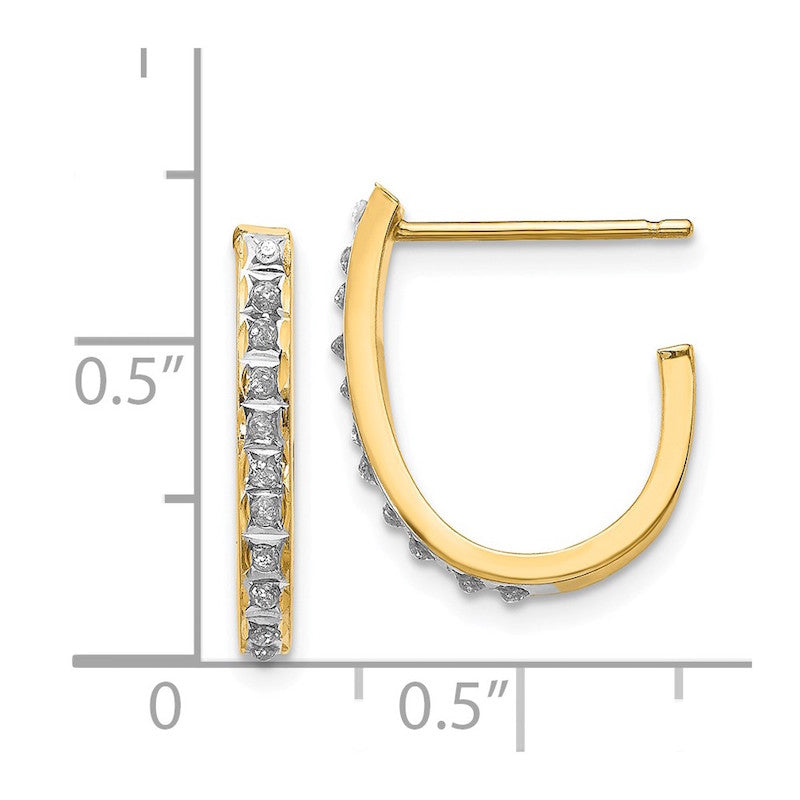 Quality Gold 14k Diamond Fascination Hoop Earrings