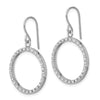 Quality Gold 14k White Gold Diamond Fascination Open Dangle Hoop Earrings