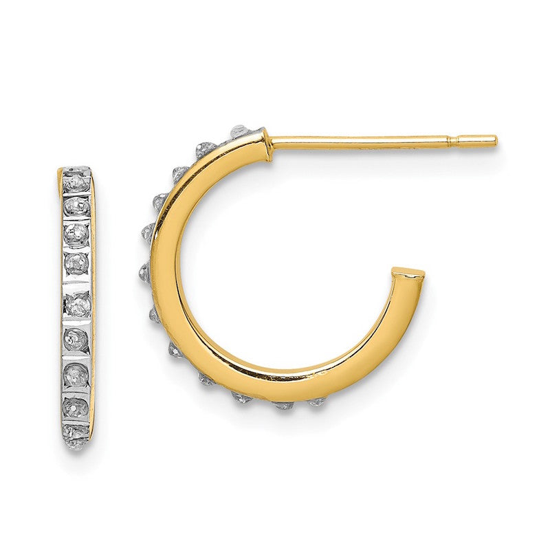 Quality Gold 14k White Gold Diamond Fascination Hoop Earrings
