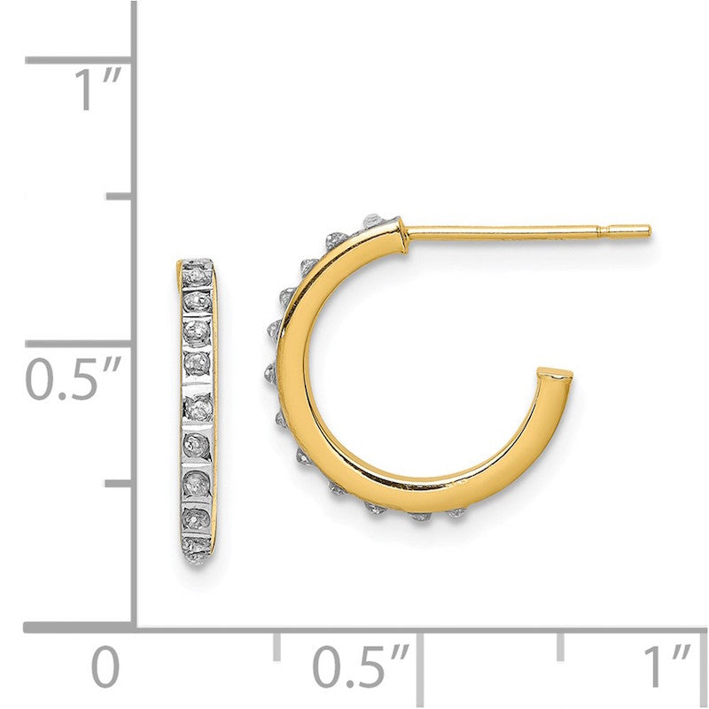 Quality Gold 14k White Gold Diamond Fascination Hoop Earrings